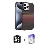 Marsilyan™- İphone 15 Pro Max Kılıf Doruk Serisi - Siyah Bilvis 5İn1 3D Magic Cam Ekran Koruyucu + Pvd Metal Kamera Lens