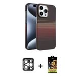 Marsilyan™- İphone 15 Pro Max Kılıf Doruk Serisi - Siyah Buffer Cam Ekran Koruyucu + Pvd Metal Kamera Lens - Gs