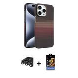 Marsilyan™- İphone 15 Pro Max Kılıf Doruk Serisi - Siyah Buffer Hayalet Cam Ekran Koruyucu + Raze Metal Kamera Lens - Gs