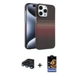 Marsilyan™- İphone 15 Pro Max Kılıf Doruk Serisi - Siyah Buffer Hayalet Cam Ekran Koruyucu + Raze Metal Kamera Lens - Lt