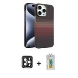 Marsilyan™- İphone 15 Pro Max Kılıf Doruk Serisi - Siyah Polymer Nano Ekran Koruyucu + Pvd Metal Kamera Lens - Sh