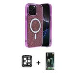Marsilyan™- İphone 15 Pro Max Kılıf Eksen Çizgi - Şeffaf 360 Full Body Arka Koruyucu + Pvd Metal Kamera Lens - Gı