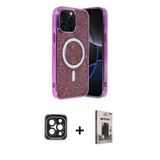Marsilyan™- İphone 15 Pro Max Kılıf Eksen Çizgi - Siyah Bilvis Hayalet Cam Ekran Koruyucu + Pvd Metal Kamera Lens - Sh