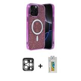 Marsilyan™- İphone 15 Pro Max Kılıf Eksen Çizgi - Siyah Polymer Nano Ekran Koruyucu + Pvd Metal Kamera Lens - Gs