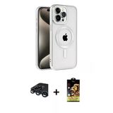 Marsilyan™- İphone 15 Pro Max Kılıf Eksen Form Koleksiyonu - Siyah Buffer Cam Ekran Koruyucu + Raze Metal Kamera Lens -