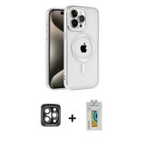 Marsilyan™- İphone 15 Pro Max Kılıf Eksen Form Koleksiyonu - Siyah Polymer Nano Ekran Koruyucu + Pvd Metal Kamera Lens -