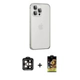Marsilyan™- İphone 15 Pro Max Kılıf Eksen Form Serisi - Siyah Buffer Cam Ekran Koruyucu + Pvd Metal Kamera Lens - Tu