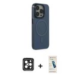 Marsilyan™- İphone 15 Pro Max Kılıf Eksen Işık Prime - Şeffaf Pasifik Cam Ekran Koruyucu + Pvd Metal Kamera Lens - Sh