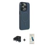 Marsilyan™- İphone 15 Pro Max Kılıf Eksen Işık Prime - Şeffaf Pasifik Cam Ekran Koruyucu + Raze Metal Kamera Lens - Lt