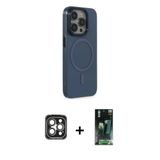 Marsilyan™- İphone 15 Pro Max Kılıf Eksen Işık Prime - Siyah 360 Mat Full Body Arka Koruyucu + Pvd Metal Kamera Lens - G