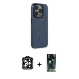 Marsilyan™- İphone 15 Pro Max Kılıf Eksen Işık Prime - Siyah 360 Mat Full Body Arka Koruyucu + Pvd Metal Kamera Lens - T