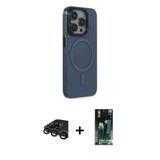 Marsilyan™- İphone 15 Pro Max Kılıf Eksen Işık Prime - Siyah 360 Mat Full Body Arka Koruyucu + Raze Metal Kamera Lens -