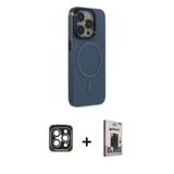 Marsilyan™- İphone 15 Pro Max Kılıf Eksen Işık Prime - Siyah Bilvis Hayalet Cam Ekran Koruyucu + Pvd Metal Kamera Lens -