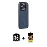 Marsilyan™- İphone 15 Pro Max Kılıf Eksen Işık Prime - Siyah Buffer Cam Ekran Koruyucu + Pvd Metal Kamera Lens - Tu