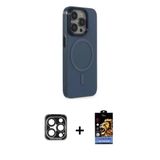 Marsilyan™- İphone 15 Pro Max Kılıf Eksen Işık Prime - Siyah Buffer Hayalet Cam Ekran Koruyucu + Pvd Metal Kamera Lens -