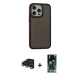 Marsilyan™- İphone 15 Pro Max Kılıf Eksen Işık - Şeffaf 360 Full Body Arka Koruyucu + Raze Metal Kamera Lens - Lt