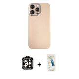 Marsilyan™- İphone 15 Pro Max Kılıf Eksen Prime - Şeffaf Pasifik Cam Ekran Koruyucu + Pvd Metal Kamera Lens - Tu