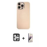 Marsilyan™- İphone 15 Pro Max Kılıf Eksen Prime - Siyah Bilvis 3D Mat Cam Ekran Koruyucu + Pvd Metal Kamera Lens - Gs