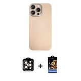 Marsilyan™- İphone 15 Pro Max Kılıf Eksen Prime - Siyah Buffer Hayalet Cam Ekran Koruyucu + Pvd Metal Kamera Lens - Tu