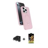 Marsilyan™- İphone 15 Pro Max Kılıf İz Işık Koleksiyonu - Siyah Buffer Cam Ekran Koruyucu + Raze Metal Kamera Lens - Tmg