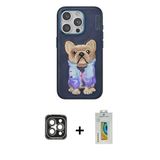 Marsilyan™- İphone 15 Pro Max Kılıf İz Minimal Koleksiyonu - Siyah Polymer Nano Ekran Koruyucu + Pvd Metal Kamera Lens -