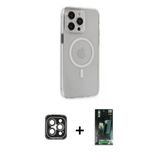 Marsilyan™- İphone 15 Pro Max Kılıf Kıvılcım Asil Özel Seri - Şeffaf 360 Full Body Arka Koruyucu + Pvd Metal Kamera Lens