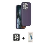 Marsilyan™- İphone 15 Pro Max Kılıf Kıvılcım Çizgi Serisi - Şeffaf Pasifik Cam Ekran Koruyucu + Pvd Metal Kamera Lens -