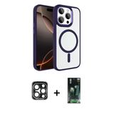 Marsilyan™- İphone 15 Pro Max Kılıf Kıvılcım Prime - Şeffaf 360 Full Body Arka Koruyucu + Pvd Metal Kamera Lens - Lt