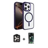 Marsilyan™- İphone 15 Pro Max Kılıf Kıvılcım Prime - Siyah 360 Mat Full Body Arka Koruyucu + Pvd Metal Kamera Lens - Tu