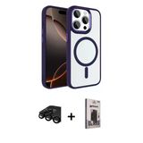 Marsilyan™- İphone 15 Pro Max Kılıf Kıvılcım Prime - Siyah Bilvis Hayalet Cam Ekran Koruyucu + Raze Metal Kamera Lens -