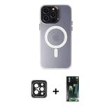 Marsilyan™- İphone 15 Pro Max Kılıf Kozmos Çizgi Prime - Şeffaf 360 Full Body Arka Koruyucu + Pvd Metal Kamera Lens - Sh