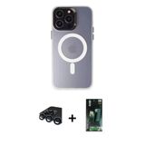 Marsilyan™- İphone 15 Pro Max Kılıf Kozmos Çizgi Prime - Siyah 360 Mat Full Body Arka Koruyucu + Raze Metal Kamera Lens