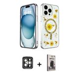 Marsilyan™- İphone 15 Pro Max Kılıf Kozmos Doku - Siyah Bilvis Hayalet Cam Ekran Koruyucu + Pvd Metal Kamera Lens - Gı