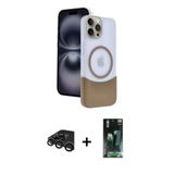 Marsilyan™- İphone 15 Pro Max Kılıf Kozmos Form Özel Seri - Şeffaf 360 Full Body Arka Koruyucu + Raze Metal Kamera Lens