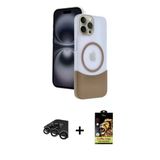 Marsilyan™- İphone 15 Pro Max Kılıf Kozmos Form Özel Seri - Siyah Buffer Cam Ekran Koruyucu + Raze Metal Kamera Lens - T
