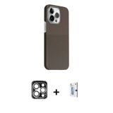 Marsilyan™- İphone 15 Pro Max Kılıf Kozmos Klasik Prime - Siyah Bilvis 0.18Mm Plus Cam Ekran Koruyucu + Pvd Metal Kamera