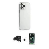 Marsilyan™- İphone 15 Pro Max Kılıf Kutup Doku Koleksiyonu - Şeffaf 360 Full Body Arka Koruyucu + Raze Metal Kamera Lens