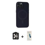 Marsilyan™- İphone 15 Pro Max Kılıf Kutup Serisi - Şeffaf Pasifik Cam Ekran Koruyucu + Pvd Metal Kamera Lens - Tu