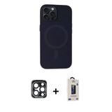Marsilyan™- İphone 15 Pro Max Kılıf Kutup Serisi - Siyah Bilvis Hayalet Cam Ekran Koruyucu + Pvd Metal Kamera Lens - Lt