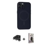 Marsilyan™- İphone 15 Pro Max Kılıf Kutup Serisi - Siyah Bilvis Hayalet Cam Ekran Koruyucu + Raze Metal Kamera Lens - Gs