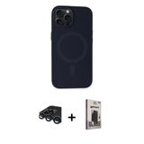 Marsilyan™- İphone 15 Pro Max Kılıf Kutup Serisi - Siyah Bilvis Hayalet Cam Ekran Koruyucu + Raze Metal Kamera Lens - Lt