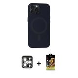 Marsilyan™- İphone 15 Pro Max Kılıf Kutup Serisi - Siyah Buffer Cam Ekran Koruyucu + Pvd Metal Kamera Lens - Gs