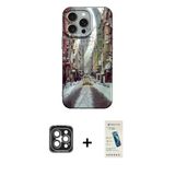 Marsilyan™- İphone 15 Pro Max Kılıf Nova Doku Prime - Şeffaf Pasifik Cam Ekran Koruyucu + Pvd Metal Kamera Lens - Gı