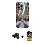 Marsilyan™- İphone 15 Pro Max Kılıf Nova Doku Prime - Siyah Buffer Cam Ekran Koruyucu + Raze Metal Kamera Lens - Sh