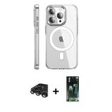 Marsilyan™- İphone 15 Pro Max Kılıf Nova Doku - Şeffaf 360 Full Body Arka Koruyucu + Raze Metal Kamera Lens - Tmgı