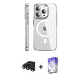 Marsilyan™- İphone 15 Pro Max Kılıf Nova Doku - Siyah Bilvis 5İn1 3D Magic Cam Ekran Koruyucu + Raze Metal Kamera Lens -