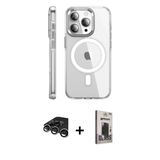 Marsilyan™- İphone 15 Pro Max Kılıf Nova Doku - Siyah Bilvis Hayalet Cam Ekran Koruyucu + Raze Metal Kamera Lens - Gs