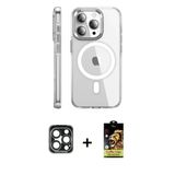 Marsilyan™- İphone 15 Pro Max Kılıf Nova Doku - Siyah Buffer Cam Ekran Koruyucu + Pvd Metal Kamera Lens - Lt