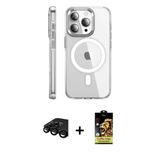 Marsilyan™- İphone 15 Pro Max Kılıf Nova Doku - Siyah Buffer Cam Ekran Koruyucu + Raze Metal Kamera Lens - Sh