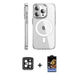 Marsilyan™- İphone 15 Pro Max Kılıf Nova Doku - Siyah Buffer Hayalet Cam Ekran Koruyucu + Pvd Metal Kamera Lens - Sh